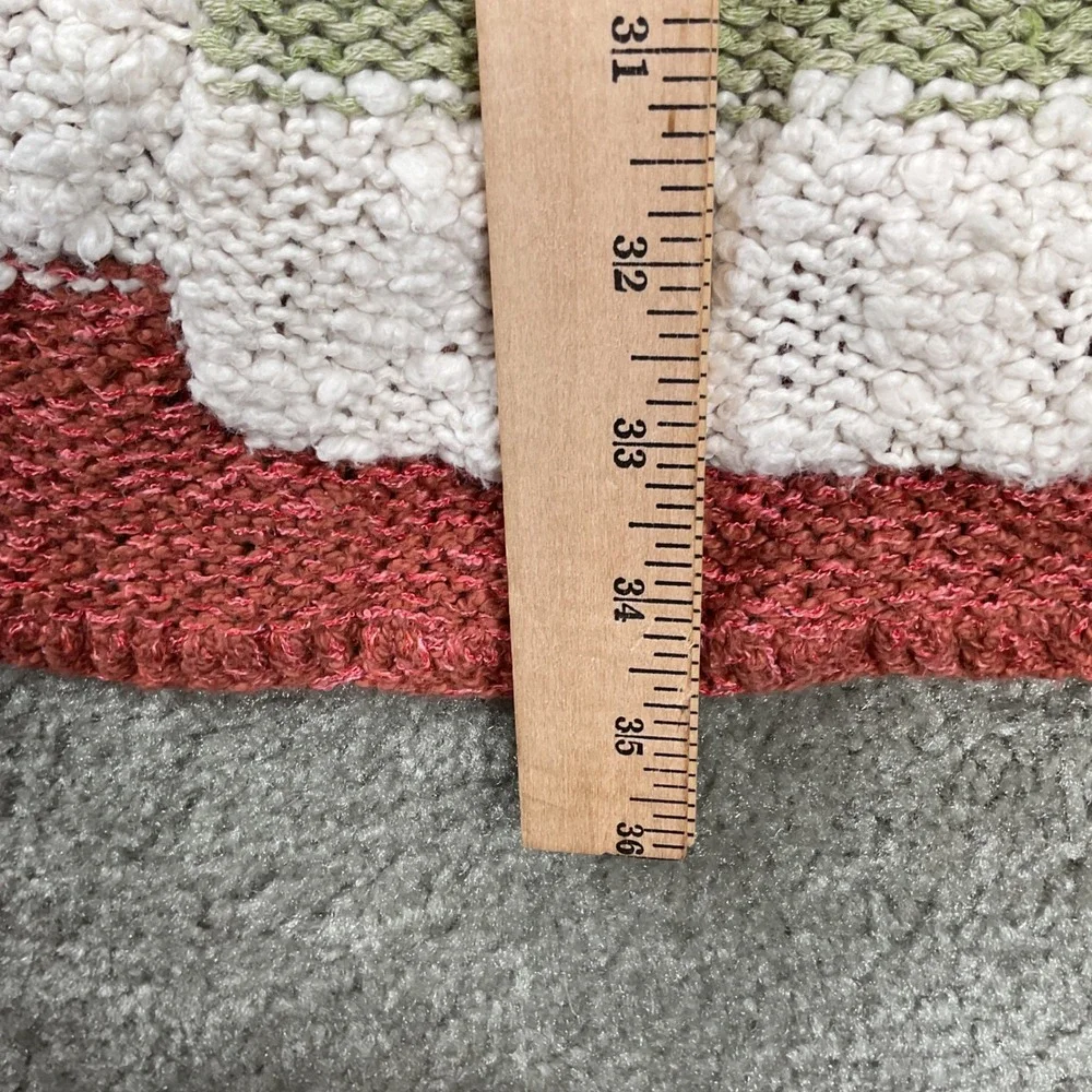 Free People Hooded Knit Vest Stripe Chunky Boucle Open Front‎ Pocket Large Boho